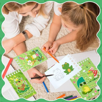 Lcnjscgo 24 Pcs Frog Mini Spiral Notebooks Frog Pocket Notepads Journal Memo Pads for Frog Birthday Party Favors Gifts Goodie Bag Office School Classroom Rewards