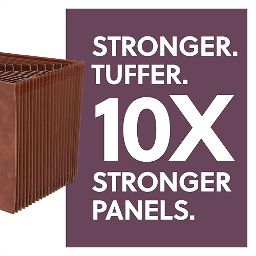 Smead Tuff Accordion File Organizer, Office Supplies, Alphabetic (A-Z) Desk Organizer, Letter Size, Premium Vegan Leather, Office Desk Accessories (73786) - size: Letter, style: A-Z Index, Poly, Letter Size