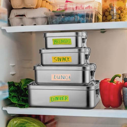 Leonyo Small Lunch Box 18.6oz Stainless Steel Lunch Bento Container | 550ml Mini Metal Tiffin Lunch Box, Leak-Proof Food Containers Snack Tin, Dishwasher Safe, Oven Safe Except for Lid - size: 550ML