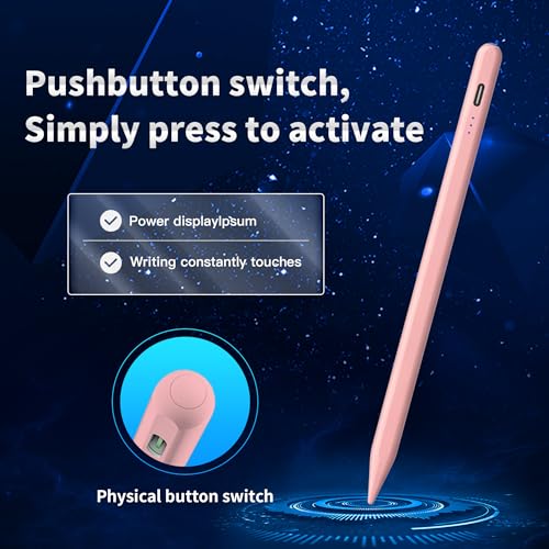 Stylus Pen Android for Samsung Galaxy Tab A11+/A11/A9/A9Plus/A8/A8plus/A7/A7lite Push-Button Switch, Accurate Writing, +2Nibs&Long Battery Life(NW Pink) - color: NW Pink