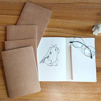 zmybcpack 12 Pack 8.25x5.5 Inches Dot Grid Paper Notebook/ A5 Size Dot Journal Notebook, Dot Grid Subject Notebooks Wire-Bound with Kraft Cover, 30 Sheets/60 Dot Pages - size: 8.2 x 5.5"(12pack dotted)