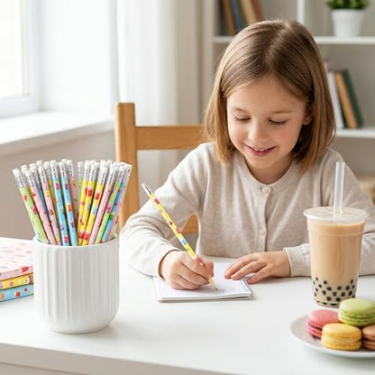 Xqumoi 60Pcs Bubble Tea Pencils with Eraser - Boba Milk Tea #2 HB Pencils, School Classroom Student Rewards Office Supply Holiday Gift Goodie Bag Fillers Stuffers Birthday Party Favors - style: Bubble Tea