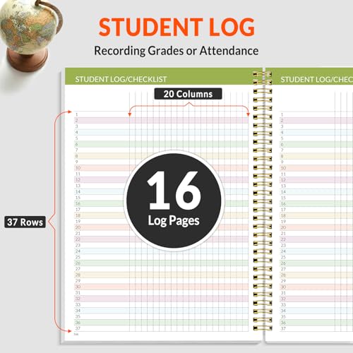 SUNEE Teacher Planner 2026-2027 Academic Year, Lite Lesson Planner Book with 7 Periods Jul 2026 - Jun 2027, 8.5"x11" Daily Weekly and Monthly Organizers, Plan Book with Pocket, Color Tabs, Wildflower - color: Green Wildflower