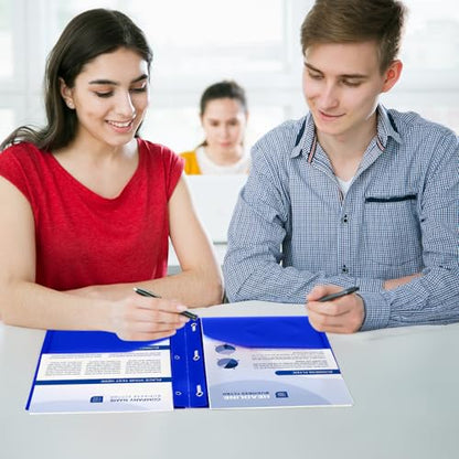 24-Pack Plastic Folders with Pockets and Prongs,2-Pocket Folders with 3 Fasteners, Holds 8-1/2" x 11" Paper for School/Office/Home, Blue - color: Blue, size: 24-Pack