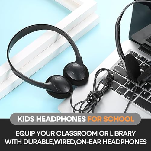 Kids Headphones Bulk 20 Pack for School Classroom Students Children Toddler Boys Girls Teen Adults - color: Black, size: 20 Pack