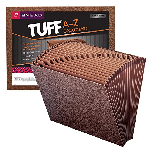 Smead TUFF Expanding File, Alphabetic (A-Z), 21 Pockets, Letter Size, Redrope-Printed Stock (70425) - size: Letter, style: A-Z Index, Letter Size