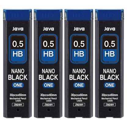 JVPEN Mechanical Pencil Refills, 0.5mm HB Nano Black Lead, Smooth Writing, Break-Resistant, Office & School Supplies, 4-Pack, 30pcs - style: 0.5mm NANOBLAck_HB_4pack