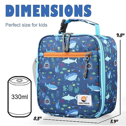 CaCTOUR Lunch Box Kids,Premium Insulated Lunch Bag for Girls Boys,Soft Bag Mini Cooler Back to School Thermal Reusable Lunch Bag for Work School Picnic (Shark) - color: C-Shark