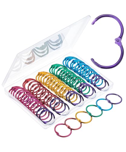 Mr. Pen- Loose Leaf Binder Book Rings, 72 Pack, Assorted Colors, 1 Inch | Metal Binder Rings for Index Cards, Flash Cards, Notebooks, Scrapbook, Keychains, School, Home, Office - color: Assorted Colors, size: 1", 72 Pack