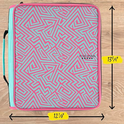 Five Star Zipper Binder 2 Inch O-Rings Case Organiser with Multi-Access and 5-Tab Expanding File Folder, 850 Sheet Capacity, Taffy Twist (290010J) - color: Taffy Twist, size: 2 Inch