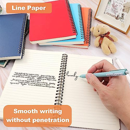 6Pack Hardcover Spiral Notebook,A5 Spiral Notebooks College Ruled,5.5x8.5 Inches,Spiral Journal Notebook for Work Study,80 Sheets 160 Pages 6 Colors