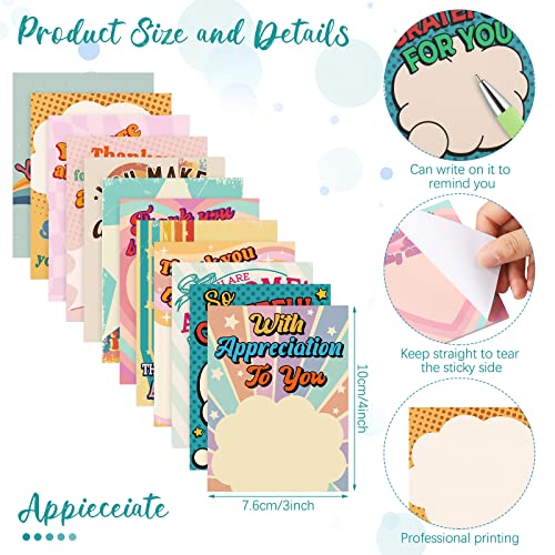 Geyee 24 Pcs Back to School Teacher Gifts Retro Employee Sticky Notes with Funny Pens 3 x 4 Inch Employee Appreciation Gifts for Coworkers Teacher Office Staff Work Team Appreciation Gift - style: Retro Employee
