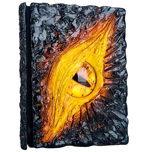 Handmade Big Eye Monster Embossed Journal,Resin Engraving Notebook,Blank Paper,Hardcover Travel Notepad for Writing,Sketchbook,Collection,Gift,Decoration Diary for Man Woman A5 Size (Yellow) - color: Yellow