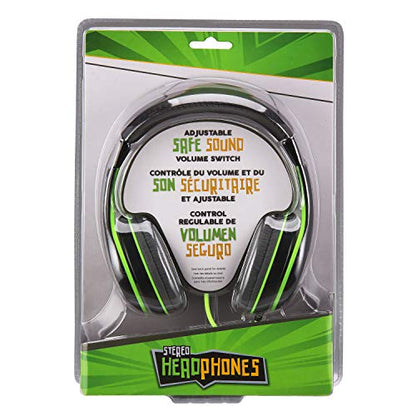 eKids Headphones for Kids, Wired Headphones for School, Home or Travel, Tangle Free Stereo Earphones with Parental Volume Control, Connect via 3.5mm Jack - color: Black