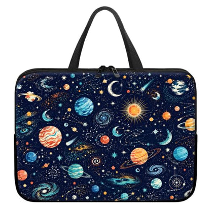 13 Inch Laptop Case Sleeve with Handle, Shockproof Slim Carrying Case | Soft Lining Computer Bag for MacBook Air 13 M3/M2/M1, MacBook Pro 13/14, iPad Pro 13 M4, Space Planet Print - color: Space Planet Print, size: 13-14 inch
