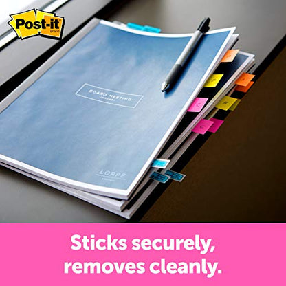 Post-it Flags, 60/On-the-Go Dispenser, .94 in Wide, Alternating Electric Glow Collection (680-EG-ALT) (Pack of 2) - size: Pack of 2