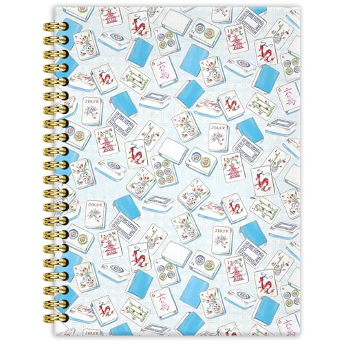 BRRNYOI Mahjong Gifts Notebook Journal 5.5x8.3, Gifts for Mahjong Women Lovers Players Journal Notebook, Mah Jong Hardcover Spiral Notebooks for Note Taking - color: 9