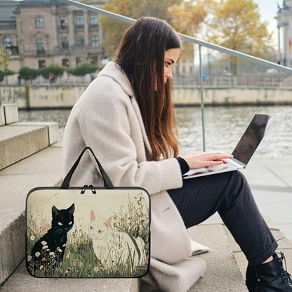 Universal Laptop Sleeve Tablet Case 12 inch, Black and White Cats Slim Carrying Case Durable Handbag Travel Laptop Bag for Surface Pro 9 8 7/Laptop Go 2 3, MacBook Air 11/12 - color: Black and White Cats, size: 12 inch