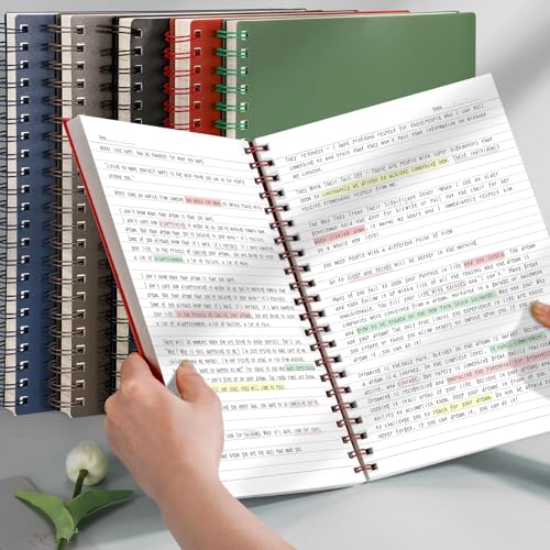 AHGXG Spiral Notebook College Ruled - Spiral Notebook Journal Large B5 7.6" x 10", 300 Pages/150 Sheets, 100GSM Thick Paper, Plastic Hardcover, for Women Men Office School, Black - color: Black, size: B5-Regular