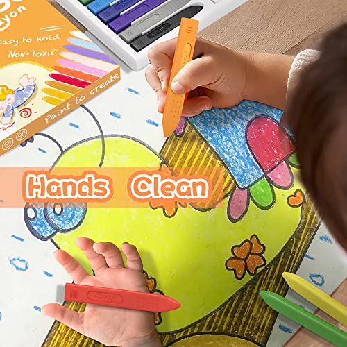 Triangle Jumbo Toddler Crayons 12 Count, Non Toxic Unbreakable Crayons, Easy-Grip Washable, Safe Coloring Gifts for Babies and Children - color: Strip
