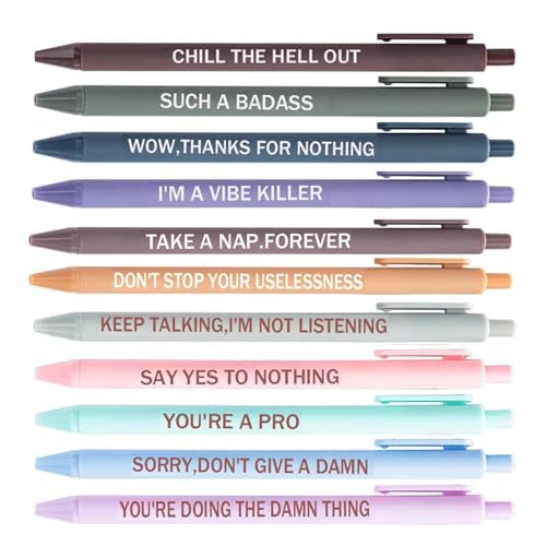 11PCS funny pens for adults,Novelty Gag Pens for Women Employee Gifts for Coworkers Sassy Quotes Pens Ballpoint - color: 11pcs Snarky, style: Novelty Style