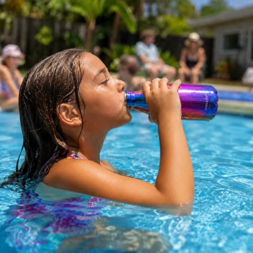 CHILLOUT LIFE 12oz Kids Insulated Stainless Steel Water Bottle, Leak Proof | Small Metal Water Bottle, Keeps Drinks Cold 24H & Hot 12H, Leak-Proof Screw Lid, Perfect for School, Travel & Sports - color: Magic Rainbow