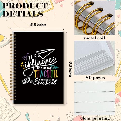 LRVSYUIN Teacher Spiral Notebooks, Teacher Journal for Back to School Classroom Supplies, Teachers Appreciation Gift for Graduation Retirement (B05) - style: The Influence of Great Teacher