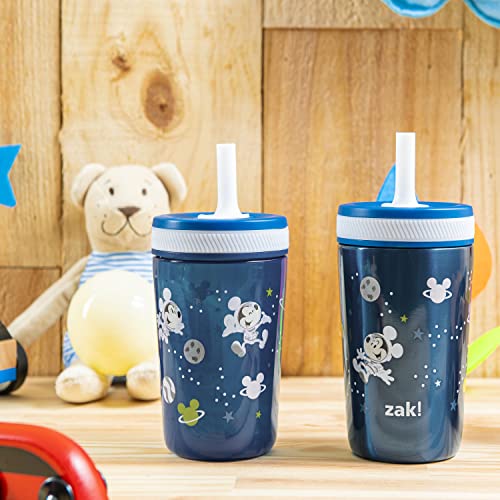 Zak Designs Disney Mickey Mouse Kelso Tumbler Set, Leak-Proof Screw-On Lid with Straw, Bundle for Kids Includes Plastic and Stainless Steel Cups with Bonus Sipper (3pc Set, Non-BPA) - color: Mickey Mouse, size: 3 Piece Set (Pack of 1)
