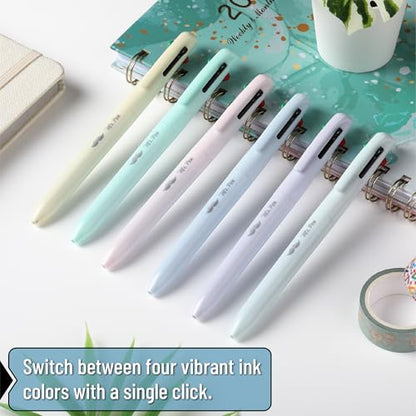 Mr. Pen- Ballpoint Multicolor Pen in One, 4-in-1, 6 Pack, Colorful Ink | Retractable Multi Color Pens All in One