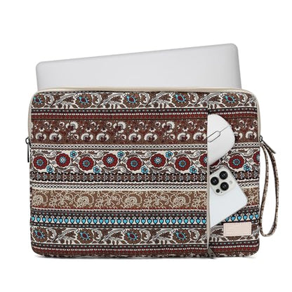 Laptop Sleeve 13.3 inch14 Inch, 15.6inchWater Resistant Traveling Computer Cover with Handle, Shockproof Protective Carrying Laptop Case (Y8-Khaki Bohemia, 12.5 inch-13.5 inch) - color: Y8-Khaki Bohemia, size: 12.5 inch-13.5 inch