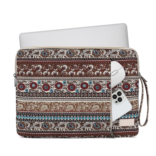 Laptop Sleeve 13.3 inch14 Inch, 15.6inchWater Resistant Traveling Computer Cover with Handle, Shockproof Protective Carrying Laptop Case (Y8-Khaki Bohemia, 15 inch-15.6 inch) - color: Y8-Khaki Bohemia, size: 15 inch-15.6 inch