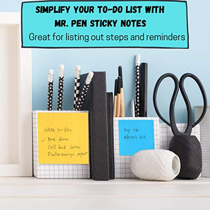 Mr. Pen- Sticky Notes Set, 15 Pack, 2"x2", 3"x3", 4"x4", 600 Sheets | Lined & Blank Notes, Self-Stick Sticky Pads for Bible Study, Office, School, Planning, Journaling & Organization - size: 3x3 inches