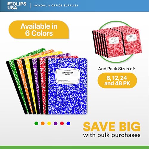 Composition Notebook Wide Ruled Composition Notebooks Bulk Red Marble Hard Cover Wide Ruled Notebook Paper Note Books For Schools Marble Composition Books 100 Sheets 200 Pages 9.75” x 7.25” (6 Pack, Red) - color: Red, size: 6 Pack