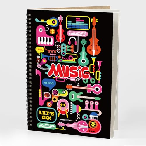 MAXCURY Blank Sheet Music Composition Manuscript Staff Paper Art Music Notebook Black 100 Pages 26x19cm (Factory) - color: Music Factory