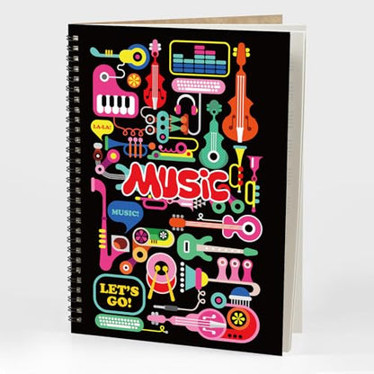 MAXCURY Blank Sheet Music Composition Manuscript Staff Paper Art Music Notebook Black 100 Pages 26x19cm (Factory) - color: Music Factory
