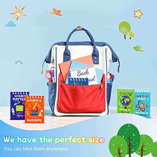 Cindeer Science Party Mini Notebooks Science Spiral Portable Notepads Bag Stuffers with 8 Designs Teacher Classroom Reward Supply for Boys Girls Planet Birthday Theme Party Favor(48 Pieces)