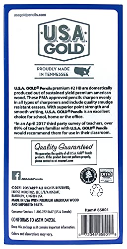 Cra-Z-Art U.S.A. Gold Pre-sharpened American Wood Cased #2 HB Yellow Pencils, 60 Pack - size: 1 Count (Pack of 60)