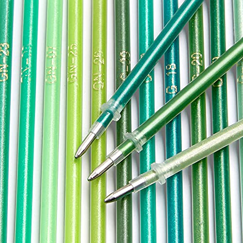 OfficeGoods Gel Pen Refills - 24 Individual Colors - Fits Most Gel Pens - Fast Drying Ink - Perfect for Artists, Adult & Kids Coloring Books, Mandalas, Nature - 2 Pack - Greens - color: Green Only