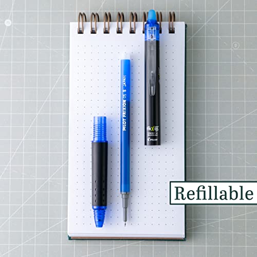 PILOT FriXion Synergy Clicker Retractable & Erasable Gel Ink Pens, 0.5mm Extra Fine Point, Blue Ink, 6-pack - color: Blue