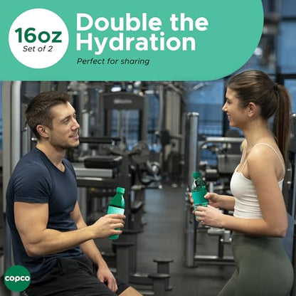 Copco Hydra Water Bottle 16.9 oz - Green & Hunter Green, Set of 2 - color: Green/Hunter Green