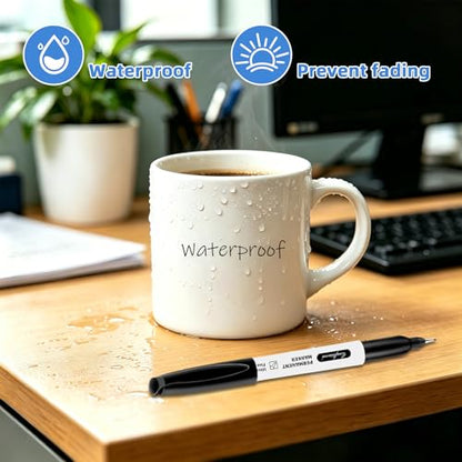 Black Ultra Fine Point Permanent Markers, Extra Fine Tip, Quick Drying and Waterproof, Fade Resistant Perfect on Paper, Glass, Metal, Plastic, Wood, Office & School Use, 100 Pack - size: 1 Count (Pack of 100)