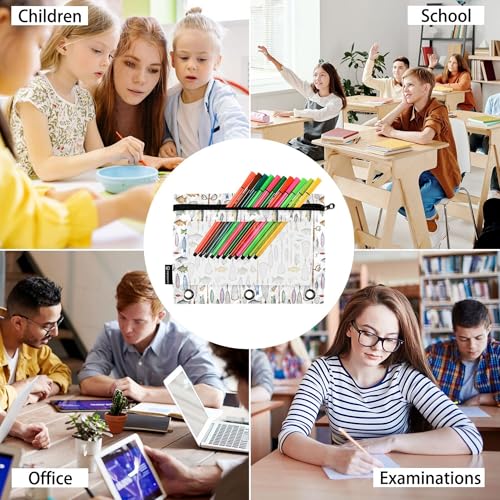 Deep Sea Fish Binder Pouches 3 Ring for Boys Girls School Office College Supplies Nautical Theme Ocean Coastl Pencil Pouches Case Bag with Clear Window and Zipper 2 Pack - color: Fish