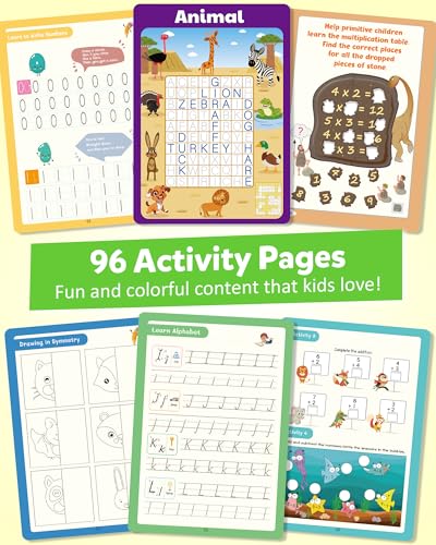 Coogam 6Pcs Magic Grooved Writing Practice for Kids, Grooved Handwriting Copybook with Pens, Learn to Write Number Letter Tracing Workbook for Kids Age 3-8 Preschool Learning Activities
