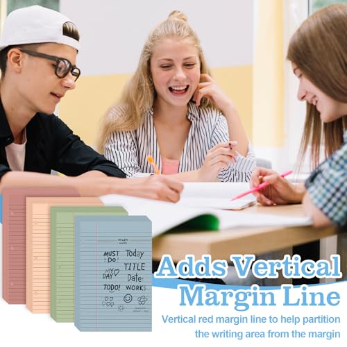 200 Sheets Half Letter Lined Paper 5.5 X 8.5 In Colored Notebook Paper College Ruled Loose Leaf Paper 3 Hole Punched Half Mini Binder Inserts Fit 3 Ring Binder for School Office