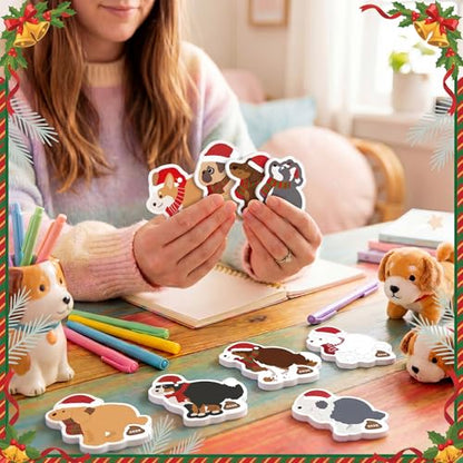 Yinder 24 Pads Christmas Cute Sticky Notes Fun Kawaii Dog Poop Sticky Notes Pads Bulk Cartoon Memo Self Adhesive Gift for Valentines Veterinary Office School Tab Party Supplies - style: Dog Poop
