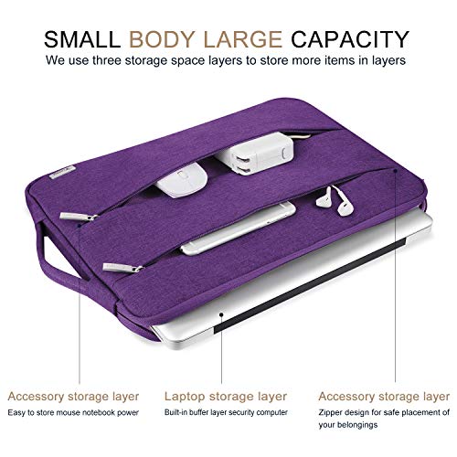 Voova 14 15 Inch Laptop Sleeve Case, Waterproof Computer Bag Cover Compatible with MacBook Air 15 M2/M3/M4 2022-2025, MacBook Pro 15, Hp chromebook 14, 14-15” Dell Lenovo Acer Asus, Purple - color: Purple, size: 14-15 Inch