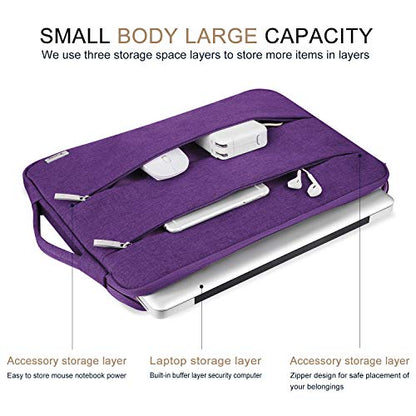 Voova 14 15 Inch Laptop Sleeve Case, Waterproof Computer Bag Cover Compatible with MacBook Air 15 M2/M3/M4 2022-2025, MacBook Pro 15, Hp chromebook 14, 14-15” Dell Lenovo Acer Asus, Purple - color: Purple, size: 14-15 Inch