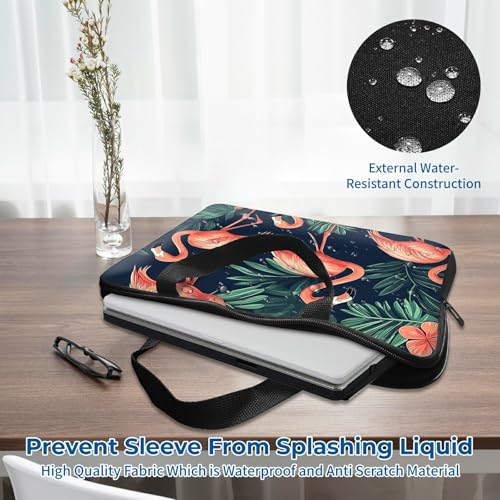 Laptop Sleeve with Handle 15.6 Inch, Waterproof Laptop Case Bag, Flamingo Pattern Design Computer Sleeve Compatible with MacBook Air, Pro, HP, Dell, Lenovo, ASUS - color: Flamingo, size: 15inch(15-15.6")