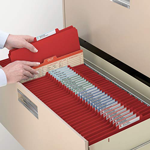 Smead Pressboard Classification File Folder with SafeSHIELD Fasteners, 1 Divider, 2" Expansion, Letter Size, Bright Red, 10 per Box (13731) (Pack of 1) - color: Bright Red