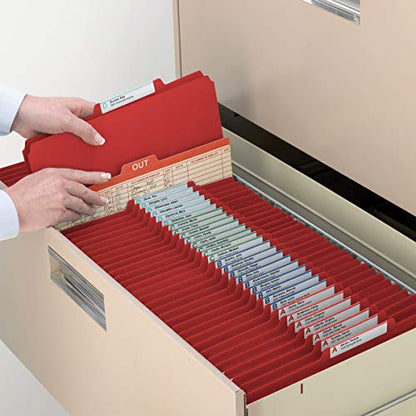 Smead Pressboard Classification File Folder with SafeSHIELD Fasteners, 1 Divider, 2" Expansion, Letter Size, Bright Red, 10 per Box (13731) (Pack of 1) - color: Bright Red